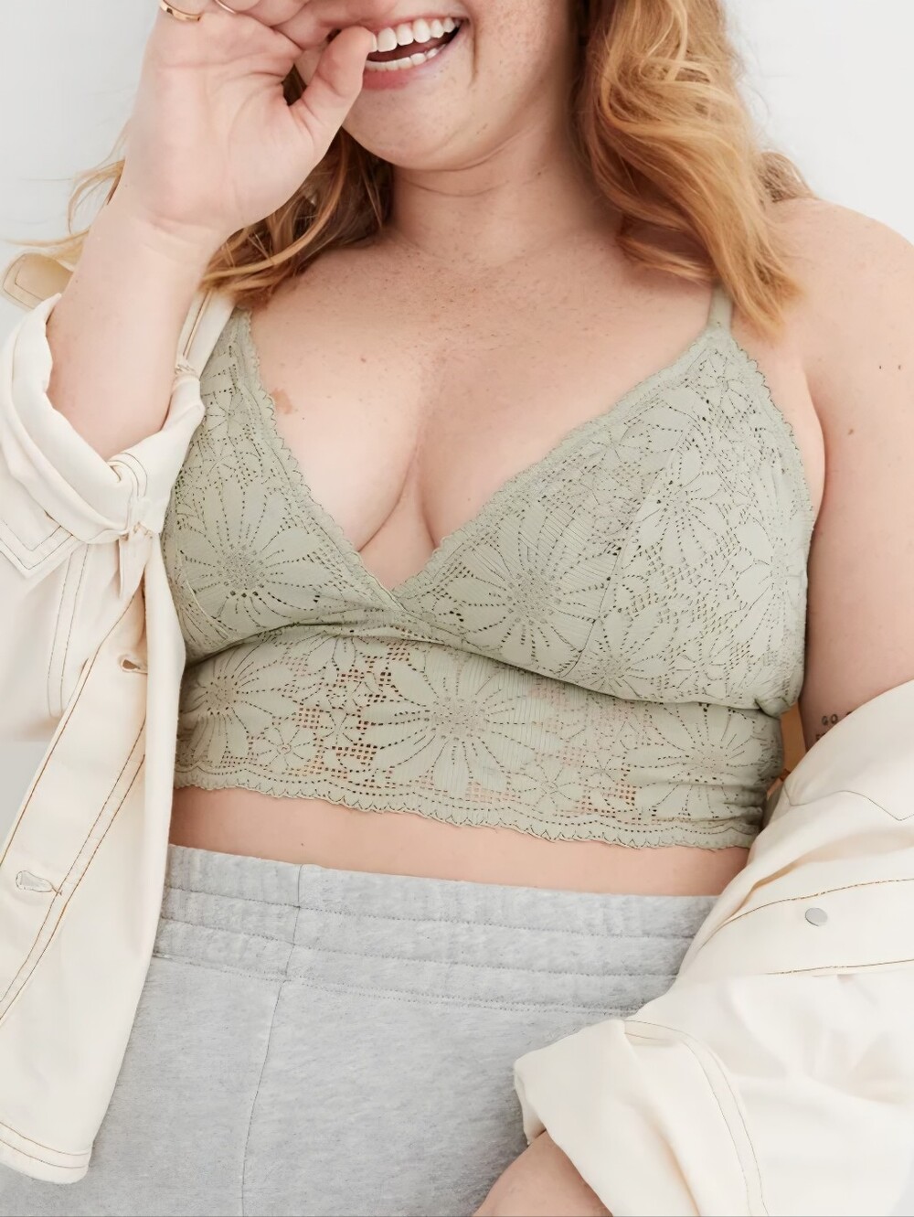 AERIE🍸 Lace Padded Longline Bralette SIZE M